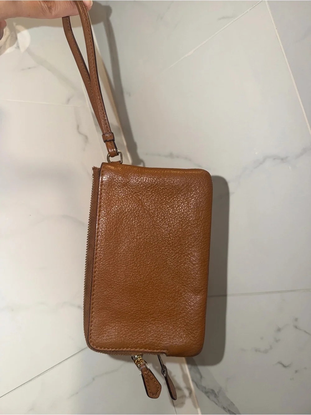 Coach Leather Wristlet in Brown